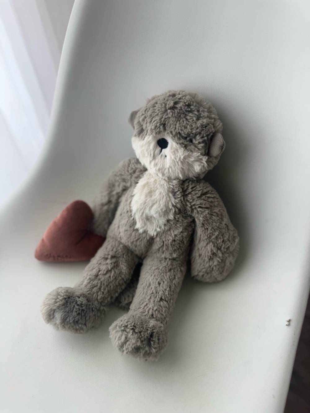 2020 Slumberkins 12" Plush Gray Otter Brown Heart Soft Lovey Stuffed Animal Toy